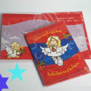 Schutzengel - Weihnachtskarte rot