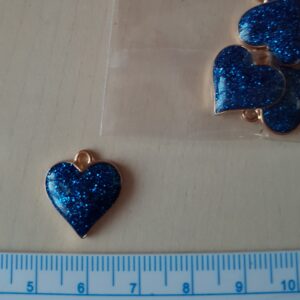 BA - Anhänger Herz blau glitter