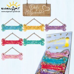 EA - Holzschild Knochen/Hund