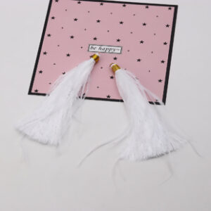 BA - Anhänger Quaste Federn weiss