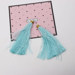 BA - Anhänger Quaste Federn türkis