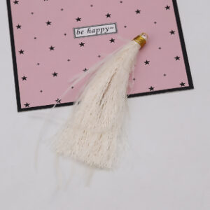 BA - Anhänger Quaste Federn creme