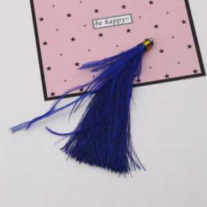 BA - Anhänger Quaste Federn dunkelblau