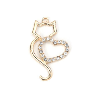 BA - Anhänger Katze Strass gold