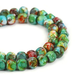 BP - Glasperle bunt grün/türkis
