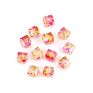 BP - Glasperle Würfel rosa