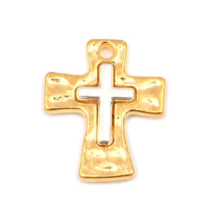 BA - Anhänger Kreuz gold