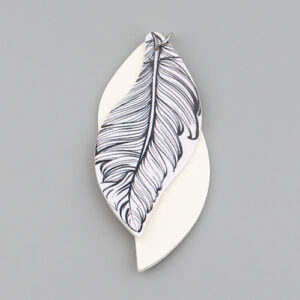 BA - PU Anhänger Feder weiss